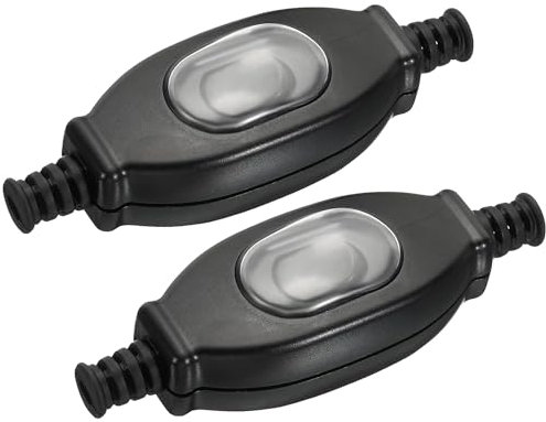 Greluma 2 Piezas Interruptor en línea impermeable, basculantes de lámpara de cable, 250V 3A