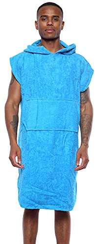 kraftd Unisex Adults Hooded Towel Poncho 100% Cotton Towel Robe With Pocket Men Women Towelling Changing Robe Ideal for Holidays Swimming Surfing Beach Bathing Travel (1 Piece)