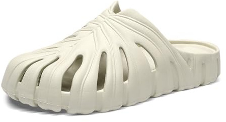 Monstera Slippers, Variegated Monstera Shoes, Non-Slip Soft Lightweight Bathroom Slides Unisex (White, Adult, Women, 3, Numeric Range, UK Footwear Size System, 3.5, Medium)