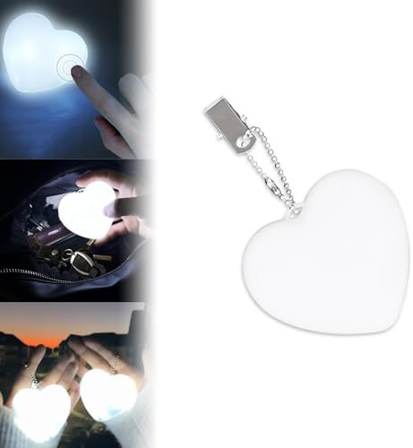 Purse Glow Heart Light Glow Heart For Purse LED Automatic Sensor Glowing Heart Shaped Handbag Lights Automatic Sensor Handbag Light Mini Purse LED Lamp Rechargeable Night Light (White, 7X6.5X2.7cm)