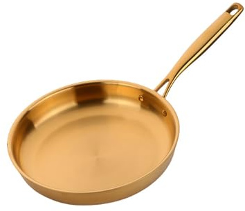 Sartén de acero inoxidable 304 de 28 cm, sartén de calidad para freír carne, sartén antiadherente, utensilios de cocina de inducción de uso general, wok, dorado