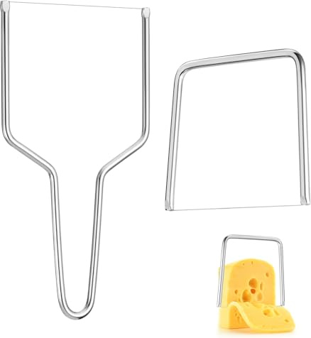 Juego de 2 cortadores de queso con cortador de queso de alambre de acero inoxidable para cortar queso en bloque de cocina y herramienta de corte de mantequilla (tipo Y y tipo U)