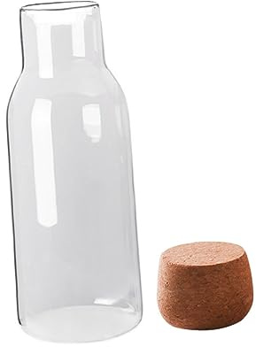 UKCOCO Botella de Vidrio Corcho para Jugo y Leche, Recipiente Multiusos sin Olor, Adecuado para Escuela y Conservar Agua Fría