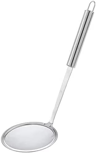Neel Saanjh Stainless Steel Mesh Oil Skimmer Strainer, Heat-Resistant, Non-Slip with Long Handle, Strainer Colander, Kitchen Tool, Convenient Hanging Hole (12cm)