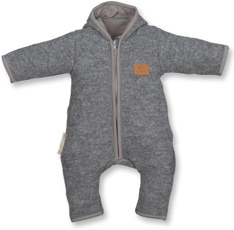 ULLENBOOM® Wollwalk Overall Baby - Walkoverall Größe 86/92, ca. 15-30 Monate - Aus Schurwolle, 100% mulesingfrei - Overall für Baby bis Kleinkind - Ideal für Herbst und Winter, Grau