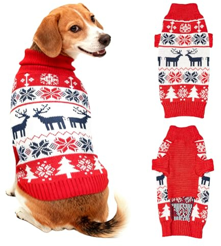 Jersey Perro Navidad,Jersey Navidad Perro,Punto Navideño Perros Suéter,Jerséis Navidads Perros,Gato Jerséis Navidads,Ropa Cachorro Navideño para Pequeño Mediano Grande S
