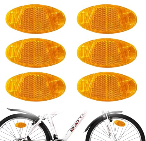 MUNZE Catadioptre Velo, 6 Pièces Éflecteurs De Vélo Avant Et Arrière, Réflecteurs De Vélo, Catadioptre Velo Roue, Hautement Réfléchissants, Pour La Conduite Nocturne De Roue De Vélo.