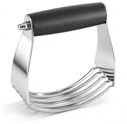 WUISOLQP Dough Blender Stainless Steel Pastry Cutter, Cookie Cutter Mixer for Baking Accessories Heavy-Duty Stainless Steel Baking Tool with Non-Slip Grip Dishwasher Safe, for Pie Biscuit Scone