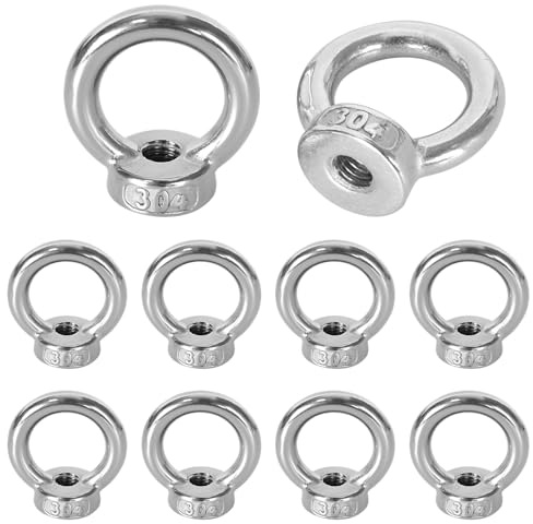 Tuerca de Anillo M6 10 Piezas Anillos de Elevación, Tuerca de Ojo Elevación, Tuercas Anular Argollas de Acero Inoxidable, para Accesorios de Elevación Bricolaje Herramientas
