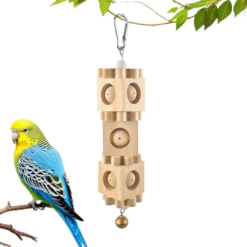 Juguetes para Pájaros para , Masticar y Roer Juego de Madera Colgante Para