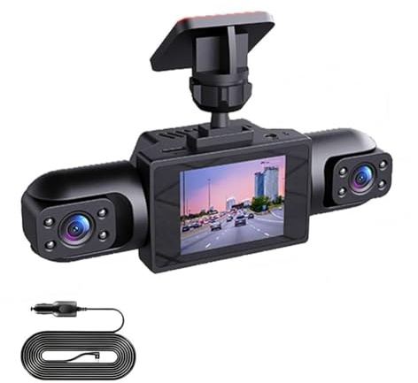 WheatThrive 4K Dash Cam, Car Camera, 360 Degree View, Front and Side Rear Recording, Motion Detection, 3.16 Inch Screen, Night Vision, Parking Monitor, for Cars, SUVs, Vans