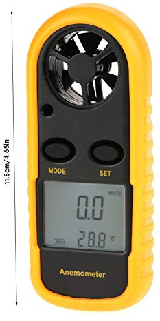 AKLOSIPY Anémomètre Portatif, Compteur de Vitesse du Vent avec Rétro-éclairage LED pour la Pêche et le Vol de Cerf-volant, Léger et Pratique