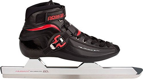 Schreuders Sport Unisex-Erwachsene Nijdam Pro-line Heat Moldable Carbon Speed Skate, Leder - Schwarz/Rot, 47