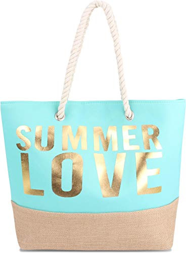 normani Strandtasche Schultertasche Handtasche Umhängetasche mit Sommer Design und großem Volumen