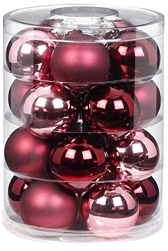 Magic Weihnachtskugeln Glas 6cm, 20 STK. Christbaumkugeln (Berry Kiss (Beere Glanz matt))