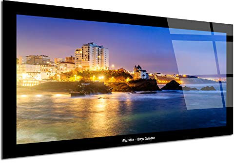 DECLINA, Cornice portafoto in plexiglass, Stampa su vetro acrilico, Quadro di paesaggi, Quadro in plexiglass Paesaggio dei Paesi Baschi Biarritz, 100x50 cm