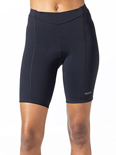 Terry Bella Short de cyclisme rembourré pour femme, jambe standard de 21,6 cm, short de cyclisme noir pour vélo de montagne pour femme, Blackout, Taille S