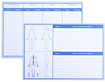 Einlegekarten für Patienten Karteikarten - Befunddokumentation I Patienteneinlegekarten zur Dokumentation I DIN A5 quer 21 x 15 cm groß, 190g/m² I 250 Stück