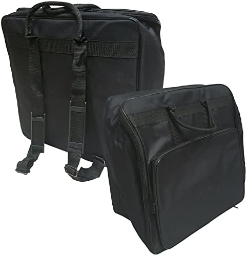 Steirische Harmonika Rucksack schwarz – robuster Harmonikarucksack für 3-reihige Steirische Harmonika – gepolstert, wasserabweisend, bequem tragbar, mit Zubehörfächern – ideal für Musiker
