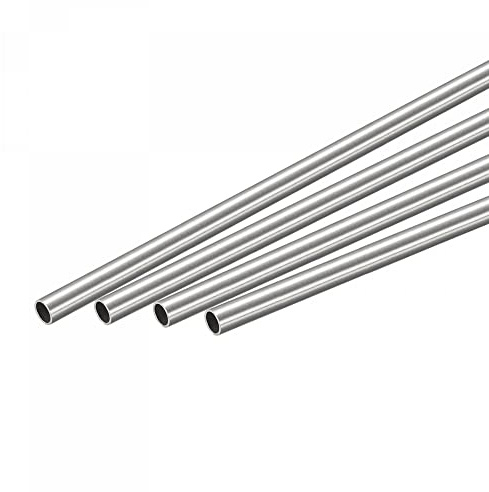 sourcing map 4 Stück 304 Edelstahl Rohr 4mm Außendurchmesser, Nahtlose Gerade Rundrohr 0.4mm Wandstärke, Runde Edelstahlrohr 300mm Länge, Industrie Präzision Metallrohr für Geländer Handläufe