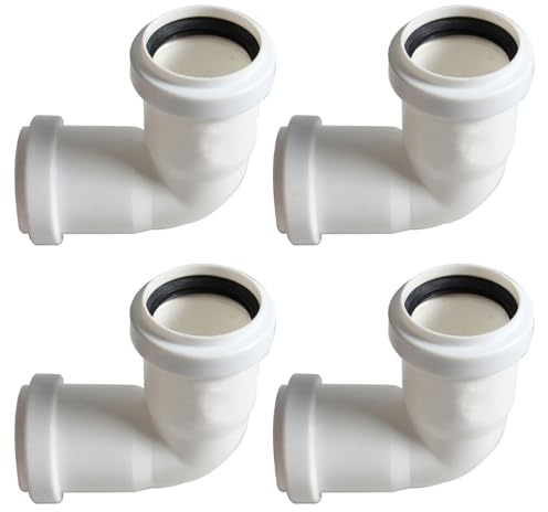 4 tubos de desagüe con curva de 90 grados, compresión de residuos de 40 mm, curva de 90 grados, color aleatorio (blanco o gris) para fregadero, desagüe, codo, lavabo, accesorio de trampa de baño