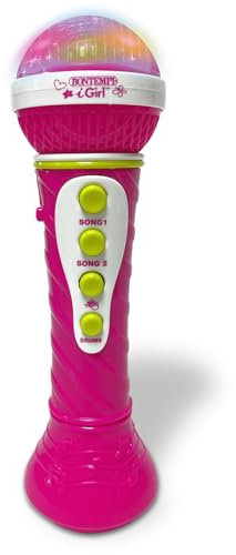 Bontempi | StarMic Karaoke - Micrófono con Efectos Luminosos para actuaciones de Vera Star, Rosa, 60x195x60 mm