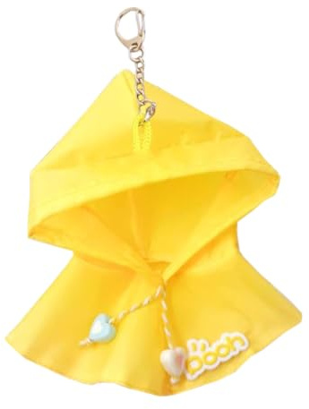 niannyyhouse 10 cm ~ 15 cm Plüschpuppe Kleidung Regenmantel Puppen Dress Up Anhänger (Gelb)