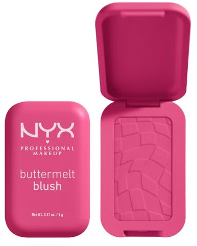 NYX PROFESSIONAL MAKEUP Rubor en polvo Buttermelt, resistente a la decoloración y a la transferencia, hasta 12 horas de uso de maquillaje, fórmula vegana - Butta With Time
