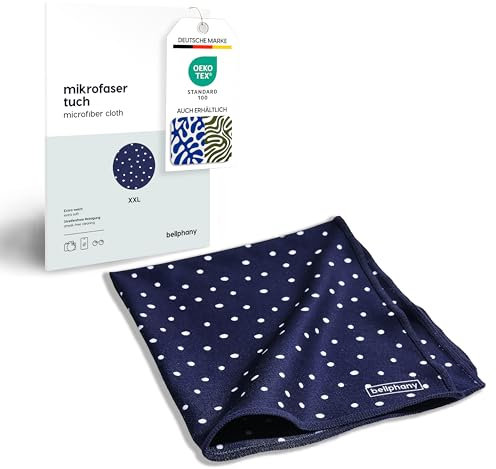 Bellphany XXL Brillenputztuch 30x30cm - Mikrofasertuch Microfaser Optikerqualität zur Reinigung von Brille, Smartphone, Tablet, Kamera, Sphere