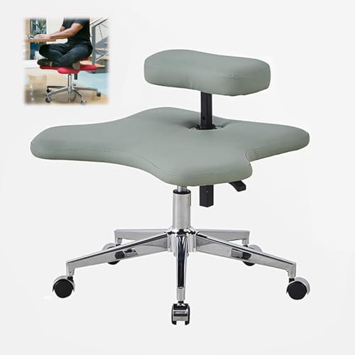 YUGXTH Kniestuhl, Verstellbarer Kniehocker für Heim und Büro, Orthopädischer Kniestuhl, Ergonomischer Haltungsstuhl, Home-Office-Schreibtischstuhl, Meditationsstuhl, Flexibles Design (Color : Green)