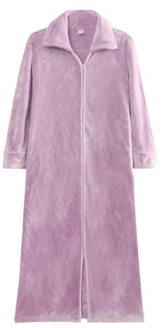 Leichter Bademantel Herren mit Reissverschluss Schnelltrocknend Hautfreundlich Lang Morgenmantel Saunamantel Flauschig Grau Baumwolle Frottee Reisebademantel Bademantel Weich Loungewear Nachtwäsche
