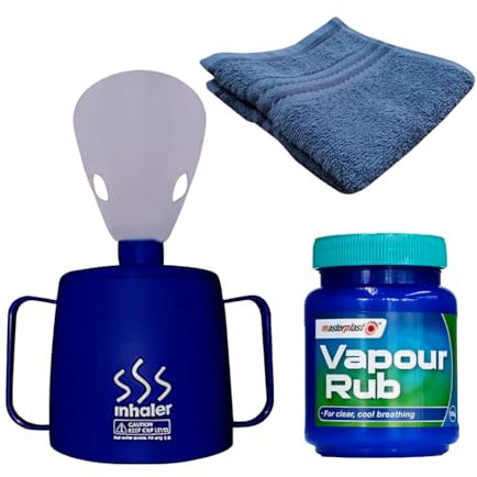 Medisure Steam Inhaler with Healthcare Vapour Rub and Face Cloth - Effective Steam Inhaler for Cold and Cough Relief | Sinusitis Treatment | Nasal and Throat Steamer | Ideal for Blocked Nose Relief