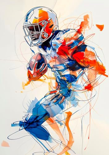 CALVENDO Poster 59,4 x 84,1 cm Hochformat American Football| Bilder, Kunstdruck, Wandbild, Wanddeko, Prints ohne Rahmen