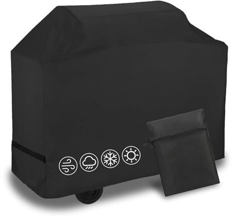 ROEOWENE Copertura Barbecue da Esterno 145X61X117cm Telo Copri Barbecue da Esterno Impermeabile Copri BBQ Copertura Anti UV Polvere Neve Pioggia Cover per bbq Telo Protettivo per Grill