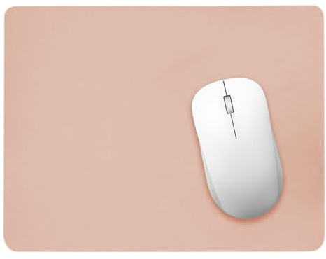 1 Stück Mauspad Mouse Pad mit Anti-Rutsch Gaming Mousepad Mous Pad, Mausped für PC mit glatter Oberfläche für Computer und Laptops Mauspad aus Leder, Maus Pad für alle Maustypen, 26 x 21 cm, Rosa