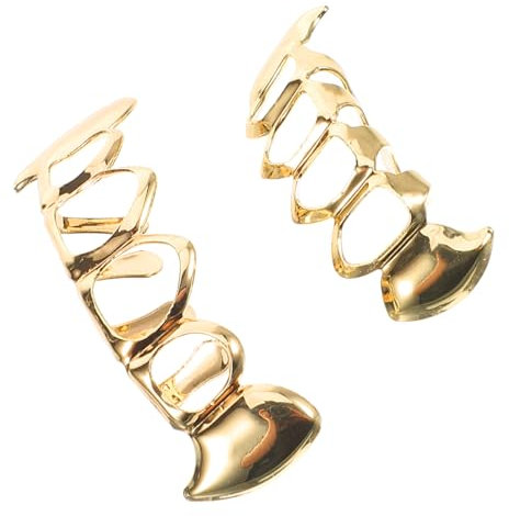BESPORTBLE Goldfarbene Dekorative Hip-hop Zahn-grills Leichte Robuste Metall-munddeko Passend Für Männer Und Frauen Mit Bequemem Entfernbaren Design Für Fotos Und Partys