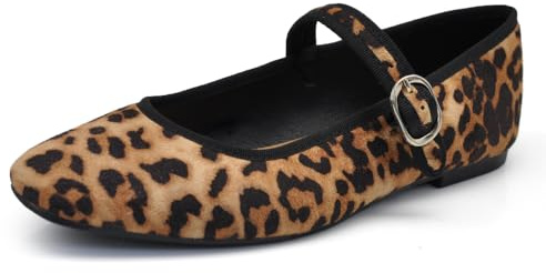 IF Fashion Ballerine Friulane Scarpe Veneziane da Donna con Cinturino Mary Jane G70059 Leopardato N.38