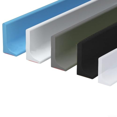 Pumixiy Bande de barrière d'eau en silicone pour salle de bain - Joint d'étanchéité pour salle de bain - Protection du sol sans courbure - Blanc - 200 cm