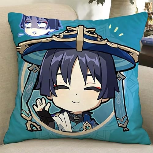 Game Coussin rembourré pour Wanderer Balladeer Pillow, Mignon Dessin animé Doux Canapé Décoration Coussin pour Les Fans Joueurs Cadeaux,B 45x45cm-C