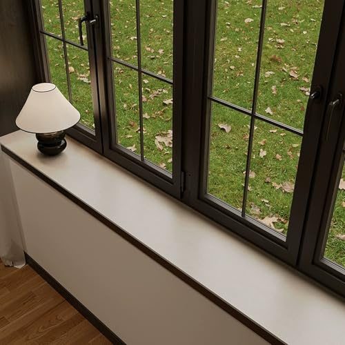 Tapete para Alféizar de Ventana Alfombrilla Vintage para Alféizar de Ventana con Textura de Cuero, Protector de Alféizar de PU Resistente a Los Rayos UV(White,30x12in(76x30cm))