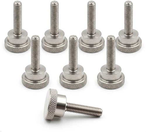 PrecisionGeek® M8 × 20 mm Rändelschrauben – Ø16 mm Kopf – Edelstahl – Bundkopf – Daumenschrauben für Metall, Holz & Acryl – Set mit 8 Stück