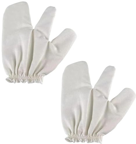 Vestamore 2 Stück Seiden-Peeling-Handschuhe für den Körper, Zwei-Finger-Garshana-Handschuhe, 22,9 x 19,2 cm, für sanfte Massage