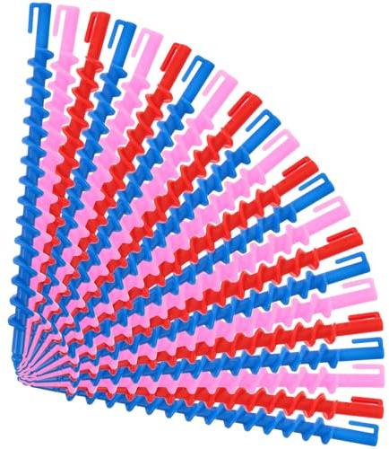 SOIMISS Bigoudis Spirales Couleur Aléatoire pour Cheveux Lot de 20 en Plastique Fixation Ferme et Tenue Sécurisée Outil de Coiffure pour Boucles Naturelles