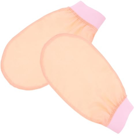 Uonlytech Guantes Exfoliantes Suaves Reutilizables de Ducha 2 Piezas de Tela Imitación Seda y Multifuncionales y Limpieza para Exfoliación Corporal en Baño o Dormitorio