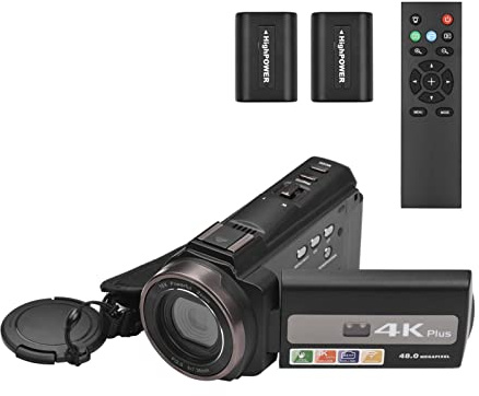 DIGNIFE Caméra vidéo, WiFi numérique caméra caméscope 4K / 60FPS 48MP Enregistreur de la caméra vidéo avec Zoom de 16x Piles à écran Tactile à écran Tactile 3 Pouces
