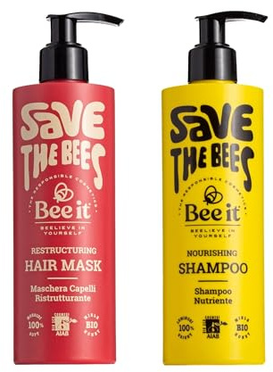 Bee It Hair Kit Shampoo + Mask 300 ml närande och reparativ behandling för skadat hår för mjukt, glänsande hår