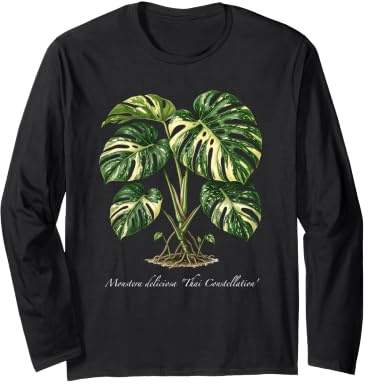 Monstera Thai Constellation Plant Illustration Long Sleeve T-Shirt