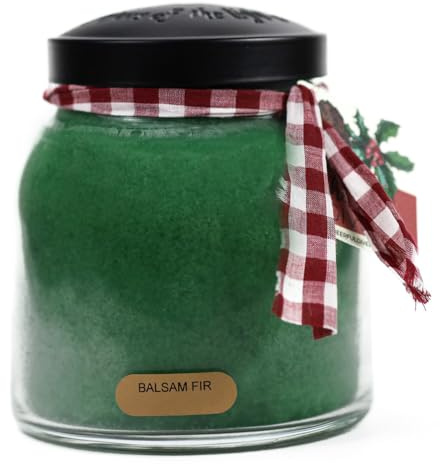 A Cheerful Giver — Balsam Fir - 34oz Papa Scented Candle Jar with Lid - Keepers of the Light - 155 Hours of Burn Time, Gift for Women, Green