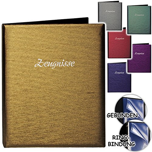 alles-meine.de GmbH Zeugnismappe/Zeugnisbuch - Zeugnisse 3D Metallic Effekt - einfarbig/Uni - Modell-Mix - A4 - GEBUNDEN mit 20 festen Seiten- A 4 - Softcover - für..
