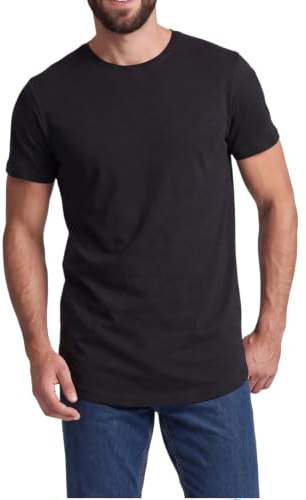 Mivaro Herren T-Shirt Extra Lang - Longshirt Kurzarm mit Rundhals - Regular Fit Longline Shirt aus weichem Baumwollmaterial - Überlänge für große Männer - Tall Tee Basic Unterziehshirt S-5XL